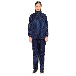 women39s solid polyester double layer long ponchu raincoat