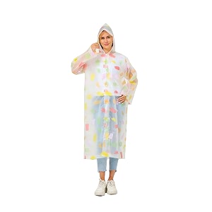 women39s solid polyester double layer long ponchu raincoat