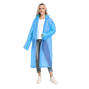 women39s solid polyester double layer long ponchu raincoat