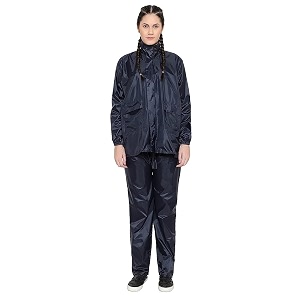 women39s solid polyester double layer long ponchu raincoat