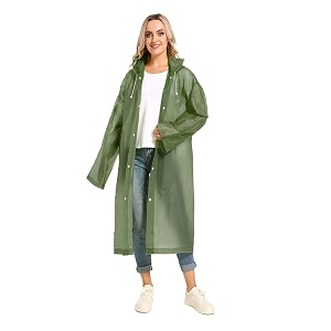 women39s solid polyester double layer long ponchu raincoat
