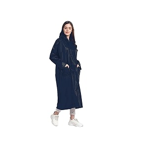 women39s solid polyester double layer long ponchu raincoat