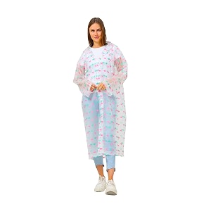 women39s solid polyester double layer long ponchu raincoat