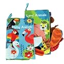 Adore Baby Cloth Books Toys, Touch&amp;Feel Crinkle Cloth Books for Babies, Infants&amp;Toddler, Early Development Interactive Care Gifts for Boys&amp;Girls (Pack of 2 Flying&amp;Land Animals Each),Multicolor