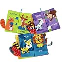Adore Baby Cloth Books Toys, Touch and Feel Crinkle Cloth Books for Babies, Infants &amp; Toddler, Gifts for Boys &amp; Girls (Land Animals, Green)