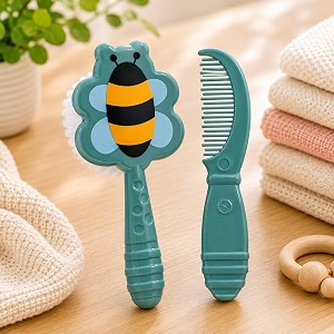 adore jungle fun brush and comb set  newborn scalp grooming product for infant toddler kids amp for new born children honey bee