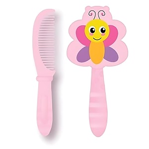 adore jungle fun brush and comb set  newborn scalp grooming product for infant toddler kids amp for new born children butterfly