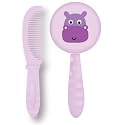 Adore Jungle Fun Brush and Comb Set | Newborn Scalp Grooming Product for Infant Toddler Kids &amp; for New Born Children (Hippo)