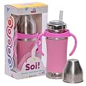 Adore SOI Stainless Steel Straw Bottle with Sleeve with Handle 250ml (Pink)