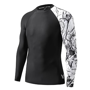 adoreism long sleeve rash guard for men upf 50 quick-dry compression swim shirt