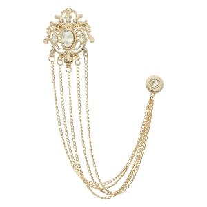 adorn 5 layers floral chain brooch with glittering rhinestone sherwanikurta brooch for mens pab1940pr