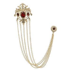 adorn 5 layers floral chain brooch with glittering rhinestone sherwanikurta brooch for mens pab1940pr