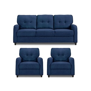 adorn india astor 311 5 seater sofa set blue 3 year warranty