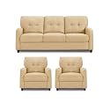 Adorn India Astor 3+1+1 5 Seater Sofa Set (Beige) (3 Year Warranty)