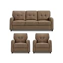 Adorn India Astor 3+1+1 5 Seater Sofa Set (Camel) (3 Year Warranty)