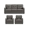 Adorn India Astor 3+1+1 5 Seater Sofa Set (Grey) foam, 185.4 x 81.3 x 88.9 Centimeters