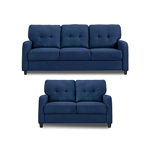 adorn india astor 32 5 seater sofa set blue 3 year warranty