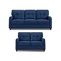 Adorn India Astor 3+2 5 Seater Sofa Set (Blue) (3 Year Warranty)