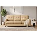 Adorn India Astor 3 Seater Sal Sofa (Beige) (3 Year Warranty)