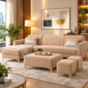 Adorn India Luster 8 Seater L Shape