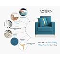Adorn India Premium Chandler - 3 Years Warranty - 1 Seater Sofa Velvet Suede Fabric - Aqua Blue