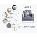 Adorn India Premium Chandler - 3 Years Warranty - 1 Seater Sofa Velvet Suede Fabric - Grey