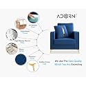 Adorn India Premium Chandler - 3 Years Warranty - 1 Seater Sofa Velvet Suede Fabric - Blue