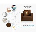Adorn India Premium Chandler - 3 Years Warranty - 1 Seater Sofa Velvet Suede Fabric - Brown