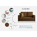 Adorn India Premium Chandler - 3 Years Warranty - 2 Seater Sofa Velvet Suede Fabric - Brown
