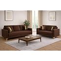 Adorn India Premium Chandler - 3 Years Warranty - 3+2 Sofa Set Velvet Suede Fabric - Brown