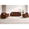 Adorn India Premium Chandler - 3 Years Warranty - 3+2+1 Sofa Set Velvet Suede Fabric - Brown
