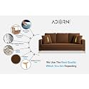 Adorn India Premium Chandler - 3 Years Warranty - 3 Seater Sofa Velvet Suede Fabric - Brown