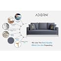 Adorn India Premium Chandler - 3 Years Warranty - 3 Seater Sofa Velvet Suede Fabric - Grey