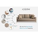 Adorn India Premium Chandler - 3 Years Warranty - 3 Seater Sofa Velvet Suede Fabric - Beige
