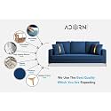 Adorn India Premium Chandler - 3 Years Warranty - 3 Seater Sofa Velvet Suede Fabric - Blue