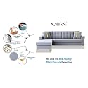 Adorn India Premium Maddox Tufted- 3 Years Warranty - L Shape 5 Seater Sofa Set -LHS-Velvet Suede Fabric - Grey