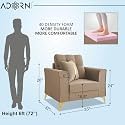 Adorn India Premium Maddox Tufted - 3 Years Warranty - 1 Seater Sofa Velvet Suede Fabric - Beige