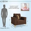 Adorn India Premium Maddox Tufted - 3 Years Warranty - 1 Seater Sofa Velvet Suede Fabric - Brown