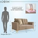 Adorn India Premium Maddox Tufted - 3 Years Warranty - 2 Seater Sofa Velvet Suede Fabric - Beige