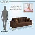 Adorn India Premium Maddox Tufted - 3 Years Warranty - 3 Seater Sofa Velvet Suede Fabric - Brown