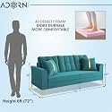 Adorn India Premium Maddox Tufted - 3 Years Warranty - 3 Seater Sofa Velvet Suede Fabric - Aqua Blue