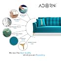 Adorn India Premium Maddox Tufted - 3 Years Warranty - 3+1+1 Sofa Set Velvet Suede Fabric - Aqua Blue
