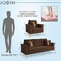 Adorn India Premium Maddox Tufted - 3 Years Warranty - 3+1+1 Sofa Set Velvet Suede Fabric - Brown