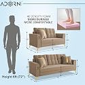 Adorn India Premium Maddox Tufted - 3 Years Warranty - 3+2 Sofa Set Velvet Suede Fabric - Beige