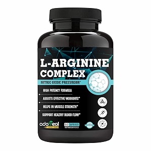 larginine aakg nitric oxide booster supplement - for energy muscle growth heart health amp strength60 capsulespack of 1