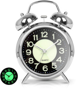 ADOXER Analog Silver Clock