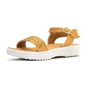 Adrianna by Khadim's Synthetic Leather PVC Air Blown Sole Studs Gold Flats for Girls