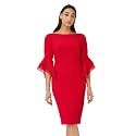 Adrianna Papell Women's Knit Crepe Tiered Sleeve Dress