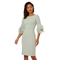 Adrianna Papell Knit Crepe Tiered Sleeve Dress, Navy Satn, 3