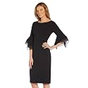 Adrianna Papell Women's Knit Crepe Tiered Sleeve Dress